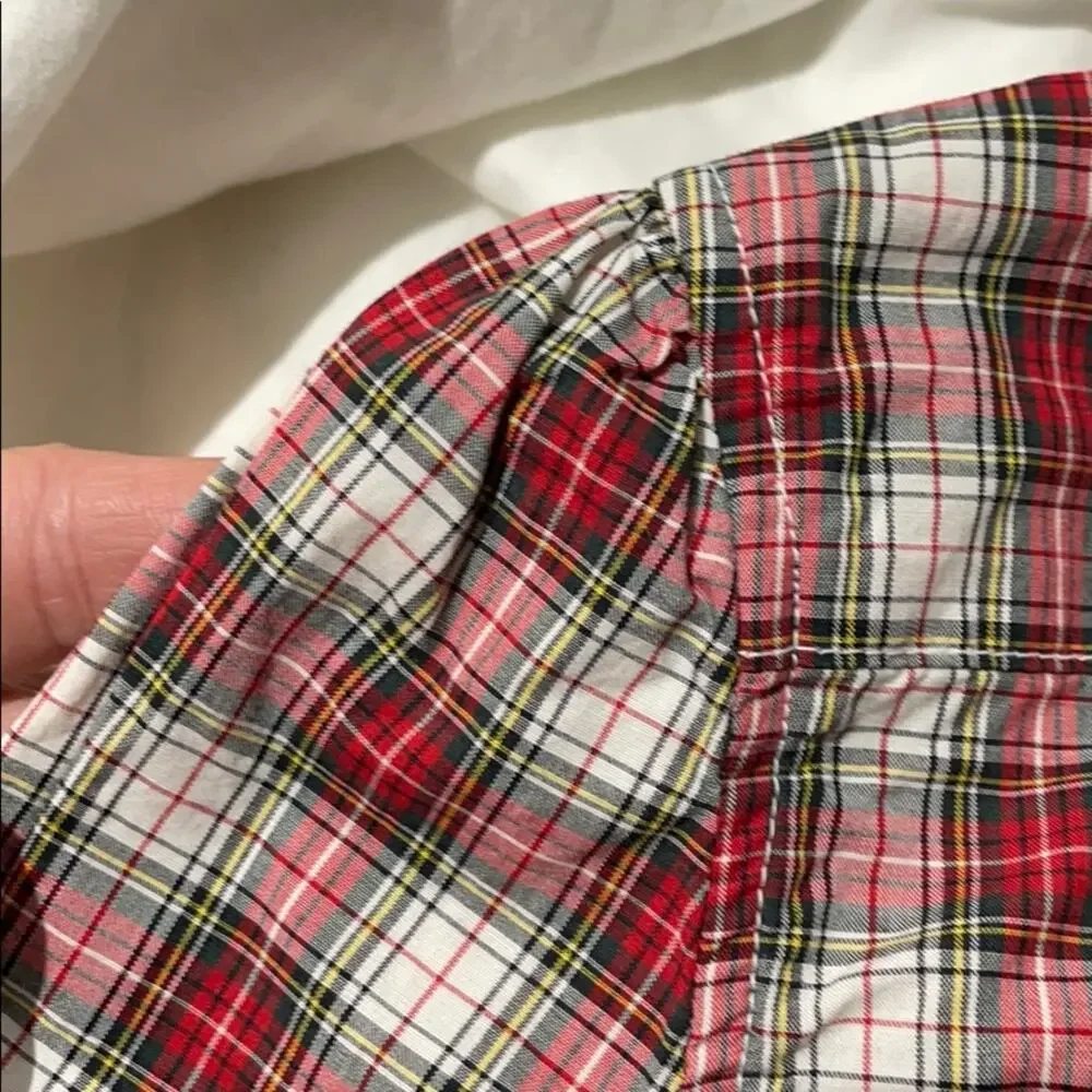 Ralph Lauren 4 red plaid button down blouse NWOT